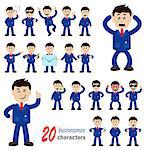 20 businessman characters. Vector illustrations. eps 10