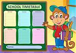Weekly school timetable subject 9 - eps10 vector illustration.