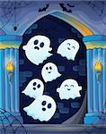 Ghosts in haunted castle theme 4 - eps10 vector illustration.