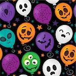 Halloween balloons seamless background 1 - eps10 vector illustration.