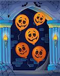Wall alcove with Halloween balloons 1 - eps10 vector illustration.