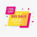 Weekend sale banner, special offer, 10 percents discount, vector eps10 illustration