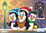 Christmas penguins theme image 5 - eps10 vector illustration.