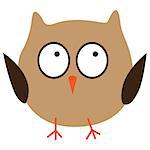 Crazy funny owl hand drawn. Vector illustration