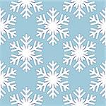 Seamless blue pattern with snowflakes. Vector Illustration