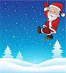 Climbing Santa Claus topic image 1 - eps10 vector illustration.