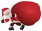 Santa Claus with big gift bag theme 1 - eps10 vector illustration.