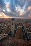 Florence, Tuscany, Italy. Panoramic view of Florence from the Cupola del Brunelleschi