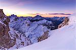 Winter sunrise from Mount Lagazuoi,Cortina d'Ampezzo,Belluno district,Veneto,Italy,Europe
