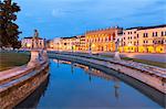 Europe, Italy, Veneto, Padua. Prato della Valle lighted at dusk