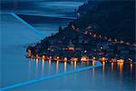 Europe, Italy, The Floating Piers in Iseo Lake, province of Brescia.