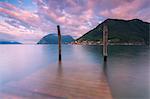 Iseo lake at dawn, Brescia province, Lombardy region, Italy, Europe.