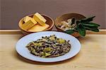 The Pizzoccheri are the first main course of Valtellina cuisine. Lombardy. Italy. Europe