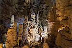 The natural show of Frasassi Caves with sharp stalactites and stalagmites Genga Province of Ancona Marche Italy Europe