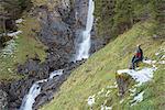 Low waterfall Saent Europe, Italy, Trentino Alto Adige, Trento district, Rabbi valley, Stelvio nature park