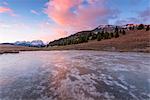 Lake of the Vipers at sunrise Europe, Italy, Trentino Alto Adige, Trento district, Non Valley, Peller mountain, Loverdina mountain