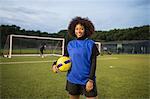 Female football player, Hackney, East London, UK