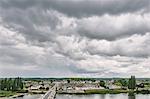 Elevated view of bridge over Loire river, Amboise, Loire Valley, France