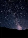 Night view of stars and milky way from Santa Cruz Island, California, USA