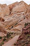 Burr Trail Road through rock formations in Grand-Escalante National Monument, Utah, USA