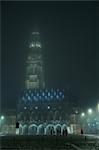The Arras Belfry and Town Hall illuminated at night, Arras, France