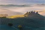 Podere Belvedere a Farmhouse in Val d'Orcia at sunrise, Tuscan - Italy, Europe