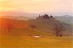 Europe,Italy,Tuscany,Siena district. Sunrise in Orcia valley