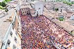 Europe,Italy,Umbria,Perugia district,Gubbio. The crowd and the Race of the Candles