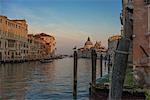 Accademia Bridge, Venice, Italy. Sunset over Canal Grande