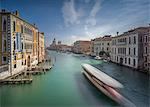 Accademia Bridge, Venice, Italy. Boats on Canal Grande