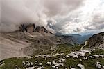 Europe, Italy, Dolomites, Belluno and Bolzano. Tre Cime di Lavaredo, the north face
