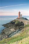 Petit Minou lightouse at sunrise. Plouzané, Finistère, Brittany, France.