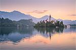 Bled Island and Lake Bled. Bled, Upper Carniolan region, Slovenia.