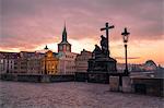 Charles Bridge, Prague, Czech Republic colorful sunrise on the Charles Bridge