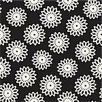 Vector seamless freehand pattern. Abstract background with floral brush strokes. Monochrome hand drawn texture
