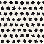 Vector Seamless Pattern. Abstract Background With Scattered Geometric Shapes. Monochrome Hand Drawn Texture
