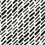 Abstract Background With Rounded brush strokes. Monochrome Hand Drawn Texture With Wavy Lines. Doodle Vector Seamless Pattern.