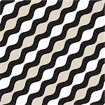 Vector Seamless Geometric Pattern. Monochrome Wavy Lines. Elegant Ripple Stripes Design