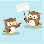 Vector illustration of cute owls for design element