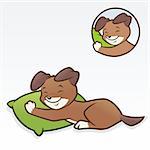 Puppy dog sleeping vector illustration for design element