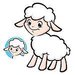 Vector illustration of a cute lamb for design element