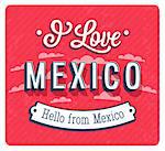 Vintage greeting card from Mexico - Mexico. Vector illustration.