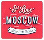 Vintage greeting card from Moscow - Russia. Vector illustration.