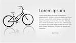 Vector illustration Bike. Banners on the theme mountain biking, store, routes for cycling. Area for text on a grey background. Trendy style for graphic design, user interface, mobile app.