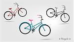Set vector realistic bicycles modern style ideal for graphic design and web site elements.
