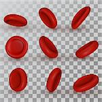 Vector Red Blood Cells.Design Elements Set of 9 3D perspectives