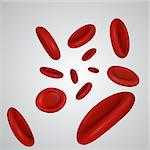 Vector Streaming Blood Cells. Abstract medical background