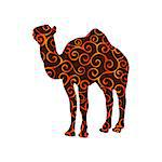 Camel mammal color silhouette animal. Vector Illustrator.