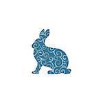 Hare wild color silhouette animal. Vector Illustrator.