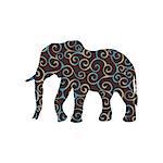 Elephant mammal color silhouette animal. Vector Illustrator.